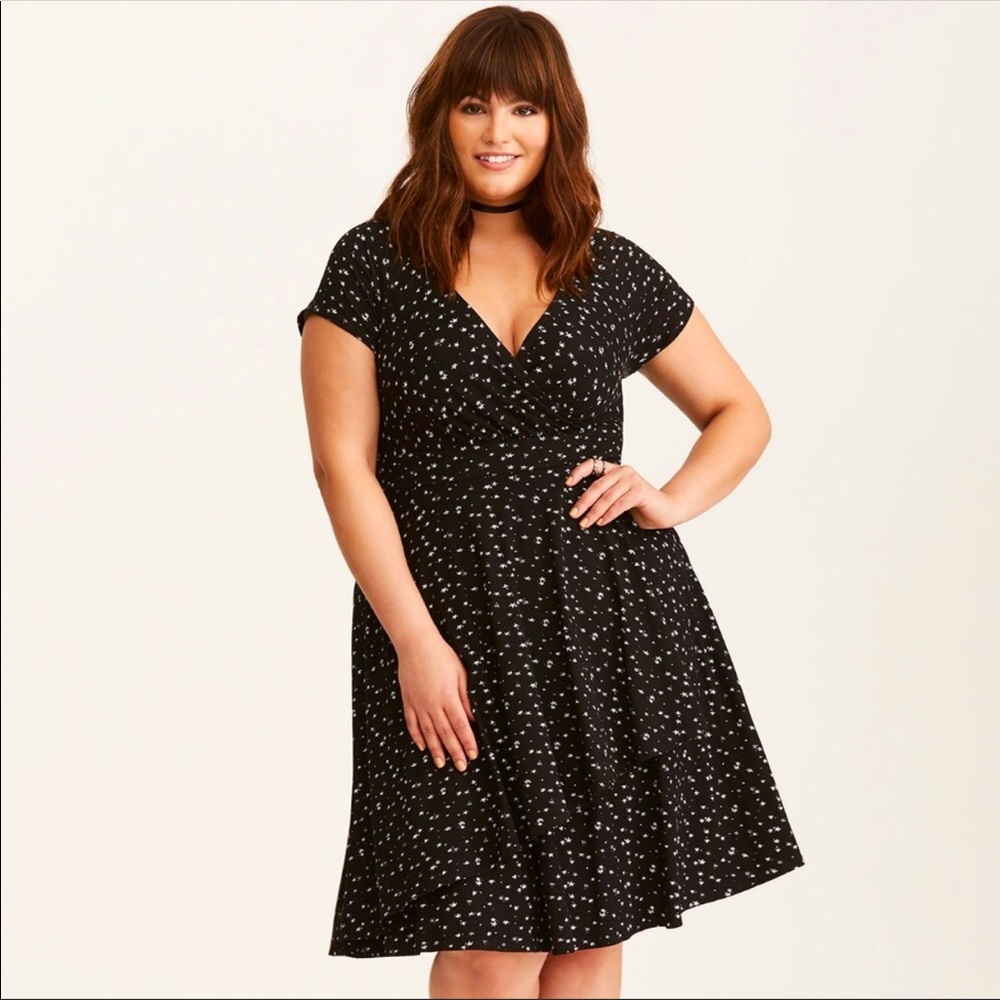 Torrid Jersey Knit Star Print Surplice Dress